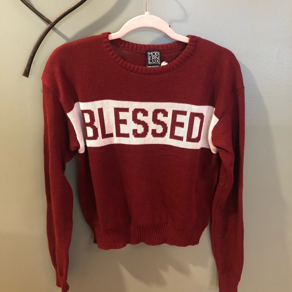 Blessed Maroon Sweater